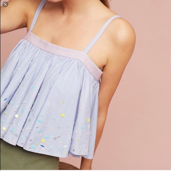 Anthropologie Tops - Beaded crop swing top